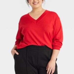 847 WOMENS XXL RED PULLOVER SWEATER BY A NEW DAY